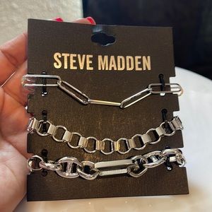 Steve Madden silver tone bracelets (3)
